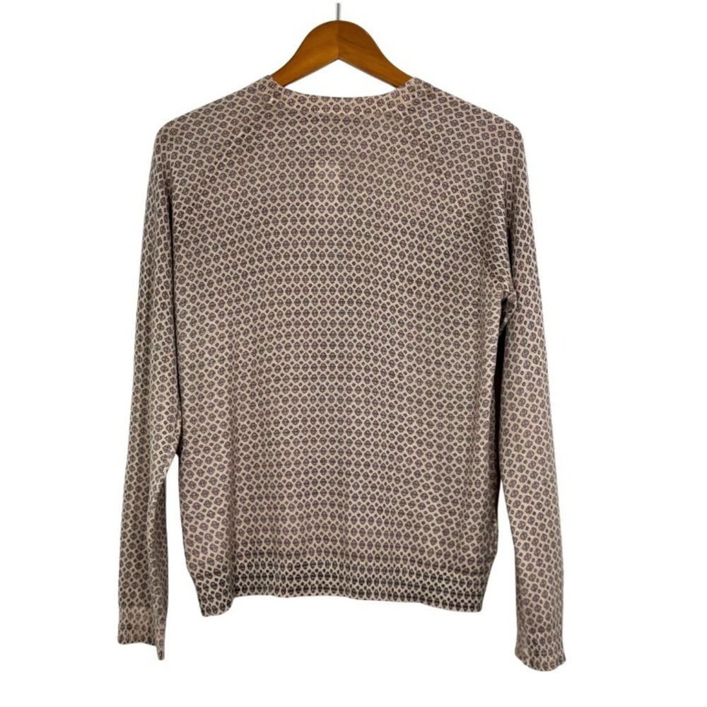 NWT LOFT Floral Fair Isle Sweater M Beige Pink Cotton Silk Blend Soft Pullover‎ - Picture 4 of 8